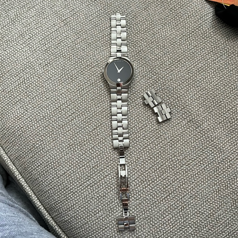 Blackface movado  watch has sign of wear